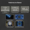 Olight Blue Warrior Ultra Flashlight Features showing 2500 Lumens Bezel and Tail Button for Tactical Use