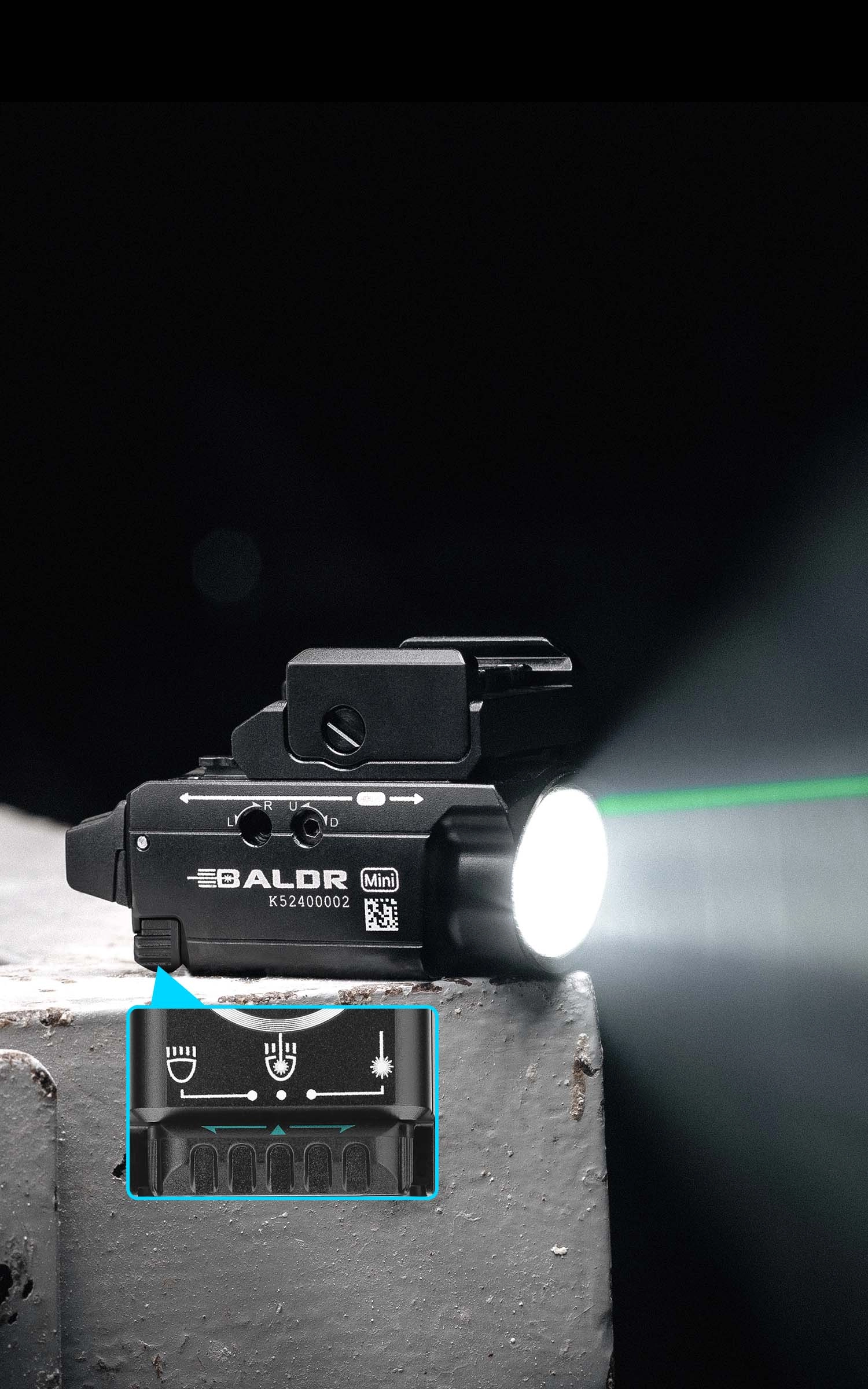Olight Baldr Mini Tactical Light LED Green Laser Rechargeable