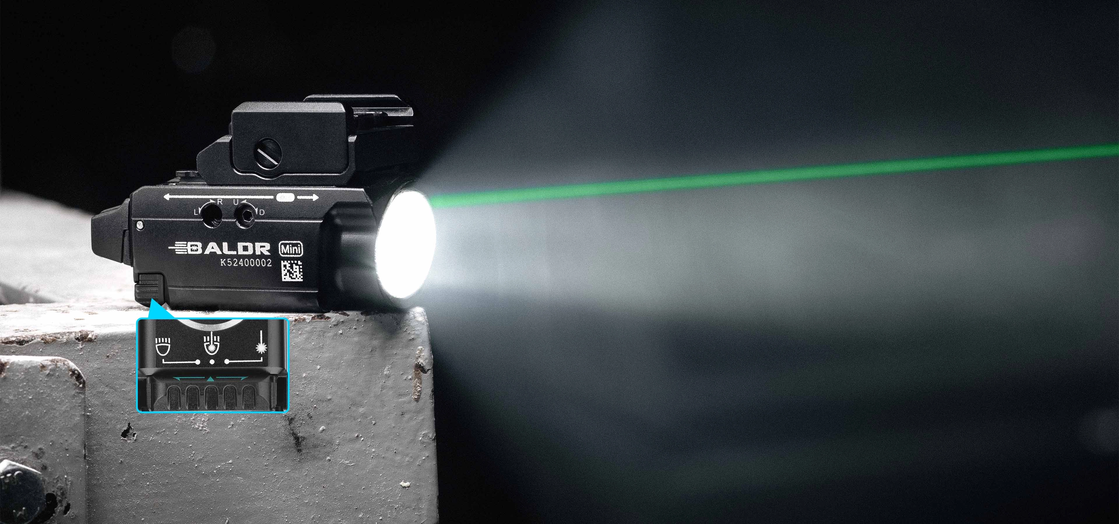 Olight Baldr Mini Tactical Light LED Green Laser Rechargeable