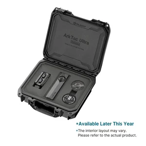 Olight ArkTac Ultra Premium tactical flashlight kit secured inside a rugged black protective hard carrying case