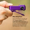 Olight Purple Oclip Pro held by hand, showing clip and button details, for versatile daily and emergency lighting.