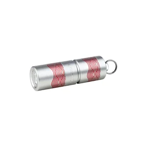 Olight Silver and Red I1R 2 Pro Keychain Flashlight featuring Wave Pattern with Key Ring for Everyday Carry