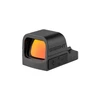 Olight Black Osight K red dot sight with orange lens reflection and side controls for precision aiming.
