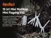 NexTool Mini Flagship F12 15-in-1 pocket multitool with pliers and scissors on tree bark outdoors