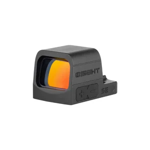 Olight Black Osight SE angled view Red Dot Sight with green-tinted lens and adjustment controls for tactical use