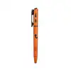 Orange tactical flashlight pen with clip and textured grip