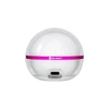 Olight Sphere C round portable light with magenta band showing USB-C charging port on white background