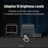 Olight Black Osight SE red dot sight, side view, showing adaptive 10 brightness levels for day and night vision versatility.