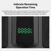 Close-up of a digital LED screen displaying remaining battery operation time in hours.