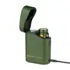 Olight Olive Green Baton 4 Premium Side View with Charging Case for Everyday Carry and Emergency Lighting