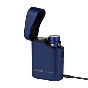 Olight Blue Baton 4 Premium Charger Case with Baton 4 Flashlight, for EDC and everyday use