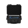 Blue Olight flashlight in open black hard case with foam lining