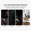4-in-1 multifunctional penlight with pen tip light, green beam, pen clip light, and pen functions for versatile use