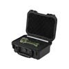 Olight green flashlight secured inside a black foam-padded protective hard carrying case with latches