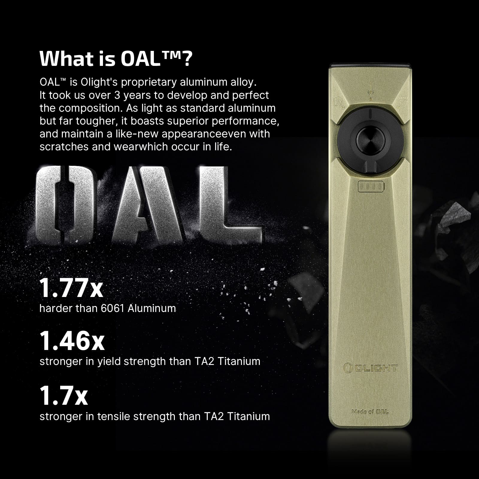 Olight Arkfeld Ultra 3-in-1 UV Laser Flat EDC Flashlight 1400