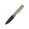 USA-made olive green folding knife with black Nitro V blade, ribbed handle.