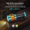 Olight Baton Turbo, 1000 lumens flashlight with a 510-meter beam, coin-sized bezel for extended visibility.