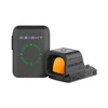 Red dot sight with battery pack, black with green light details