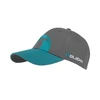 Two-tone baseball cap, gray and teal with wave design and Olight logo