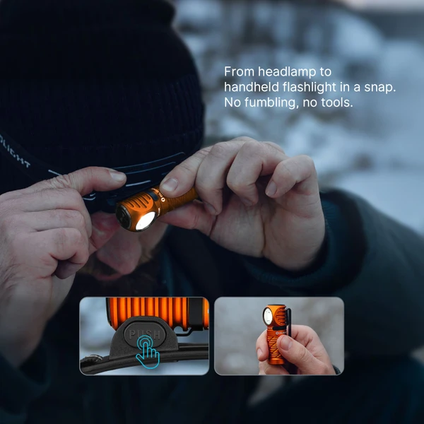 Perun 3 Mini Headlamp 1250 Lumens Rechargeable Flashlight Dual