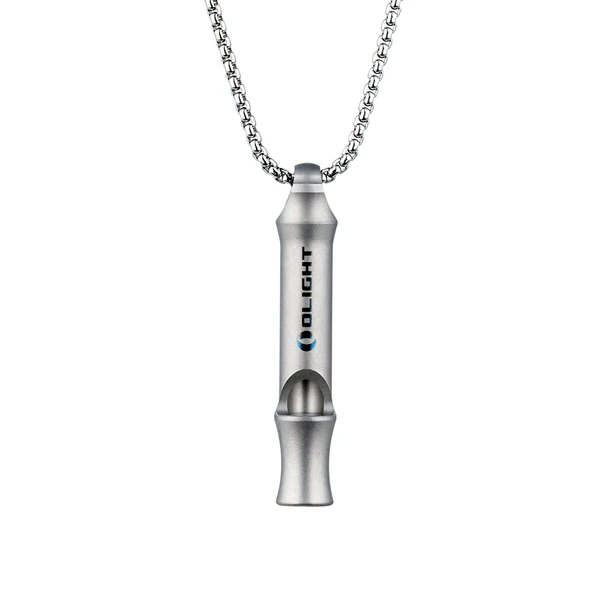 Olight survival whistle necklace, titanium alloy emergency safety whistle, portable outdoor hiking camping gear