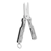 NexTool stainless steel pocket multitool scissors with keychain ring isolated on white background