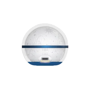 Colorful sphere night light with smart app control via phone, creating a cloud and star projection.