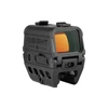 Olight Osight R enclosed red dot sight with orange tinted lens on rifle mount isolated on white background