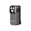 Olight Gray Oclip Pro front view with three LED lights and textured body for hands-free illumination