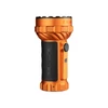 Orange Olight Marauder 3 powerful searchlight with a black textured rubber grip isolated on a white background