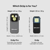 Olight Gray Oclip Pro with three lights and textured grip for advanced lighting features