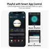 Smart app control of Sphere light. Adjust brightness, modes (music rhythm, interactive, general), and colors (white, red, color wheel).