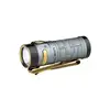 Olight Gray Baton 3 Premium Flashlight with Gold Pocket Clip and Textured Body for Everyday Carry