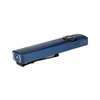 Olight Blue Arkfeld Ultra slim flashlight with laser and textured grip, featuring a pocket clip for EDC.