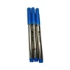 Three Olight blue gel ink refills on white background