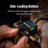 Olight Osight SE Red Dot Sight Side View with Hand Changing Side-Loading Battery for Quick Battery Replacement