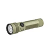 Olight Seeker Ultra OD green tactical flashlight with textured grip and side switch on white background