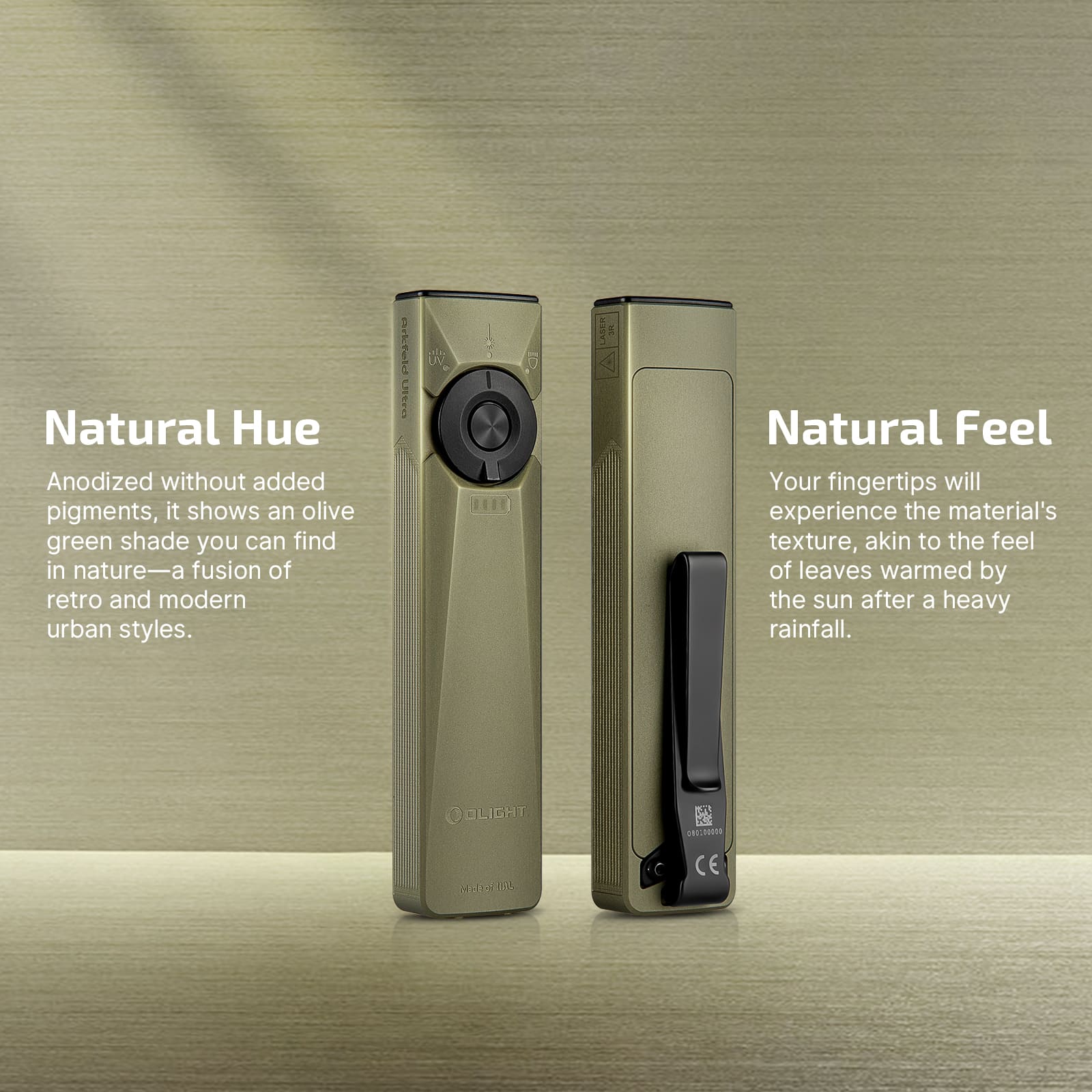 Olight Arkfeld Ultra 3-in-1 UV Laser Flat EDC Flashlight 1400