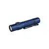 Olight Blue Warrior Ultra Tactical Flashlight Angled View with Knurled Grip and Pocket Clip for Outdoor and Everyday Carry