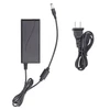 Black AC power adapter with DC barrel connector and separate US 2-prong power cord.