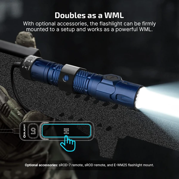 Olight Warrior Ultra Tactical Flashlight 2500 Lumens Aluminum Long
