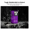 Olight Purple Oclip Pro Waterproof LED Light on a rock in the rain for outdoor and emergency use.