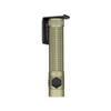 Olight Desert Tan Baton 4 Pro Flashlight Side View with Two-Way Pocket Clip for Everyday Carry