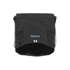 Olight black carry bag, mesh side pockets, blue logo, white background
