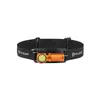 Olight Orange Perun 3 Mini Headlamp Front View on Black Headband for Hands-Free Outdoor Running and Camping Use