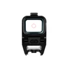 Tactical holographic red dot sight with illuminated circle dot reticle on white background