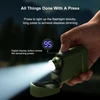 Olight Green Baton 4 Premium flashlight and charger, with digital power display, for portable illumination and charging.