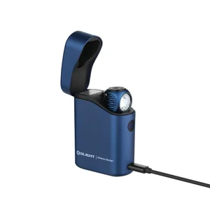 Olight Blue Perun 3 Mini Headlamp with Charging Case and Pocket Clip for Hands-Free Lighting