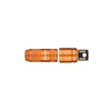 Orange Olight iXV USB C keychain flashlight in two separated pieces, showing the charger port