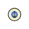 Close up top view of a high power searchlight lens with multiple circular LED beads around a blue central optic lens